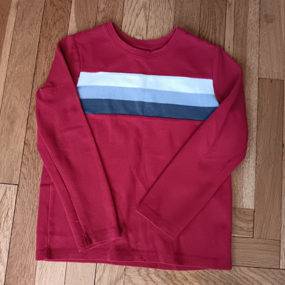 Jumping Beans Red Long Sleeve Kids Shirt with Stripes